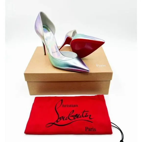 Christian Louboutin Iriza Pumps 100 Ombré Iridescent Heels EU 37.5 US 7.5 - Picture 1 of 14